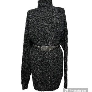 DONNA KARAN Alpaca Oversized Cable Knit Sweater Dress, size Large